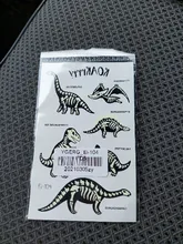Kids Tattoo Stickers Face Dinosaur Body-Art-Decoration Temporary-On Glowing Luminous