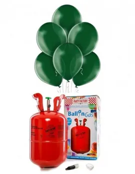 

Helium cylinder Disposable 0. 25m3 with 30 Balloons Dark Green Metallic