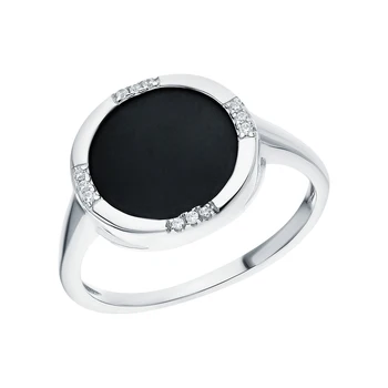 

Silver ring with ceramics and cubic zirconia sunlight sample 925