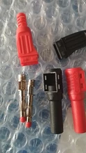 Insulation-Wire Connector Banana-Plug Multimeter-Test Right-Angle Solder-Type Male Red/black