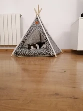 Pet-Tent House Kennels Teepee Puppy-Cat Cave Kitten Outdoor Portable Linen with Mat