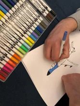 Conjunto de rotuladores de doble punta, Set de 12-120 rotuladores para dibujo artístico, obra de arte con acuarela