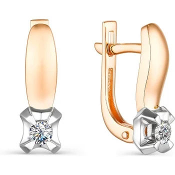 

Alcor earrings with 2 diamonds in red gold