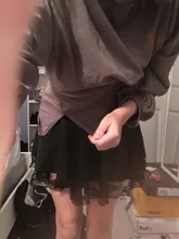 Mini Skirts Outfits Lace A-Line Pleated Patchwork Streetwear Goth-Dark Black High-Waist