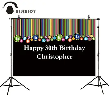 

Allenjoy Hanging Dots 30th Birthday Party backdrop stripe photocall children newborn baby photo background photography photozone