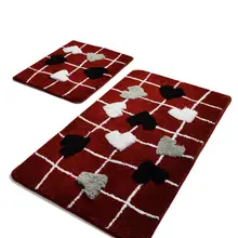 Коврики для ванной нескользящие Противоскользящие коврики противоскользящие My Heart Red 2'Li набор 60X100 см-50X60 см