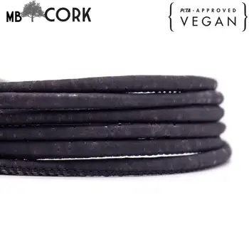 

10meter Black Cork cord Portuguese cork 5mm natural jewelry finding supply eco-friendly materials COR-002-5