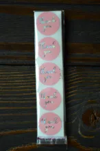 Pegatinas de agradecimiento láser para paquete de regalo, etiquetas de sellado rosa y negro, adhesivo redondo de papelería, 500 Uds.