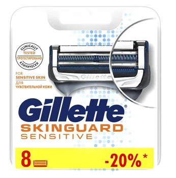 

Gillette FUSION SKINGUARD Сменные кассеты для бритвы 8 шт