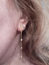 BOAKO-Pendientes de cadena con borlas para mujer, aretes colgantes de estrella, Pendientes para Piercing de plata 925 Kolczyki #9,2