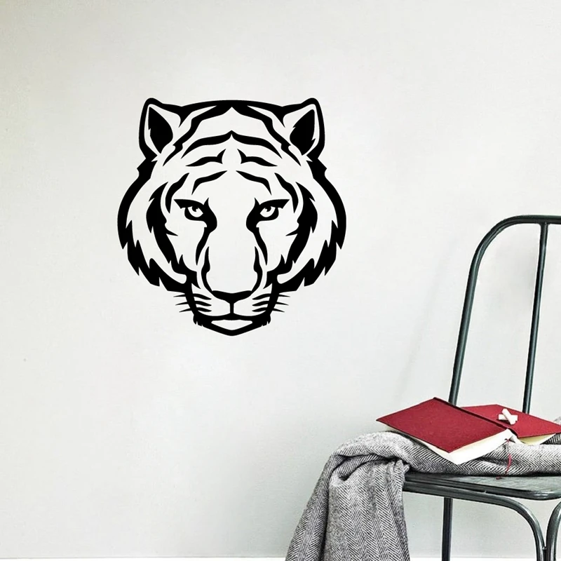 Tiger Head Jungle Animals Vinyl Wall Sticker Home Decoration Tiger Face Animal Decals For Car Window Laptop Notebook Decor Wall Stickers Aliexpress