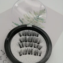 Pestañas postizas 3D magnéticas, 4 Uds., 5 imanes, hechas a mano, Naturel Mink Faux Cils magnétiques con pinzas