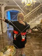 Black Dress Robe Fringes Long-Sleeve 3084 Midi Plus-Size Woman Winter Cute PU Cartoon