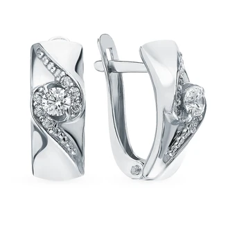 

Silver earrings with cubic zirconia sunlight sample 925