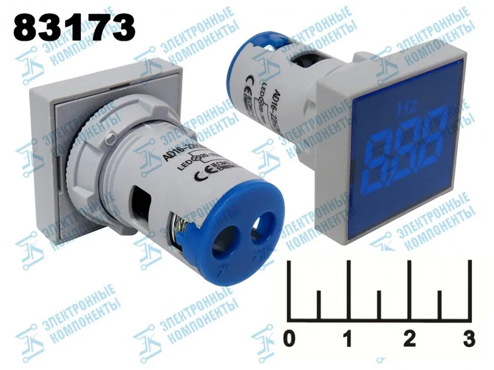 ЧАСТОТОМЕР 0-100Гц AC TO22-HZ СИНИЙ 22ММ (28ММ) |