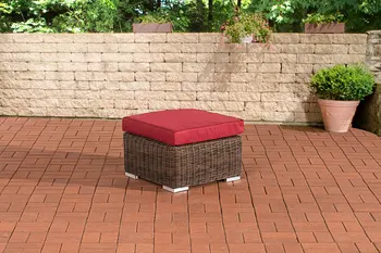 

Hocker Bilbao / Madeira Rubinrot