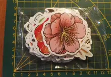 50Pcs/set Beautiful Colorful Flowers Blooms Memo Stickers for Laptop Car Skateboard Helmet