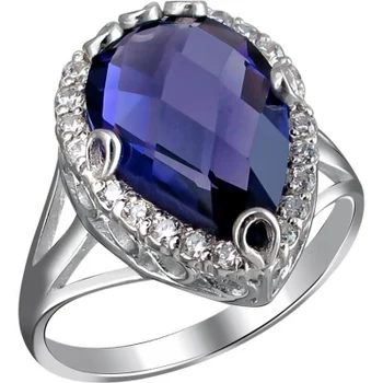 

Esthete ring with cubic zirconia and silver quartz
