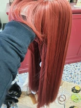 Synthetic Wigs Bangs Natural Women Cosplay Long Ombre Heat-Resistant Straight Red Henry Margu