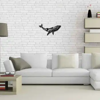 

Металлический декор стен Whale 28x50 cm дизайн интерьера домашнего