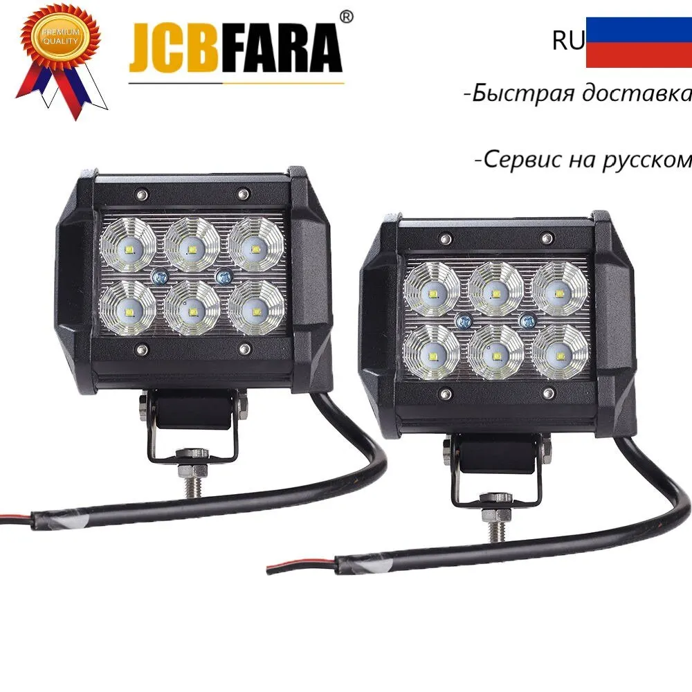 10X 18W CREE LED WORK LIGHT BAR SPOT DRIVING LAMP OFFROAD 4WD SUV JEEP BOAT UTV