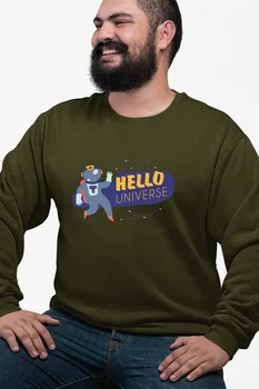 

Angemiel Wear Hello Universe Green Men 'S Sweatshirt