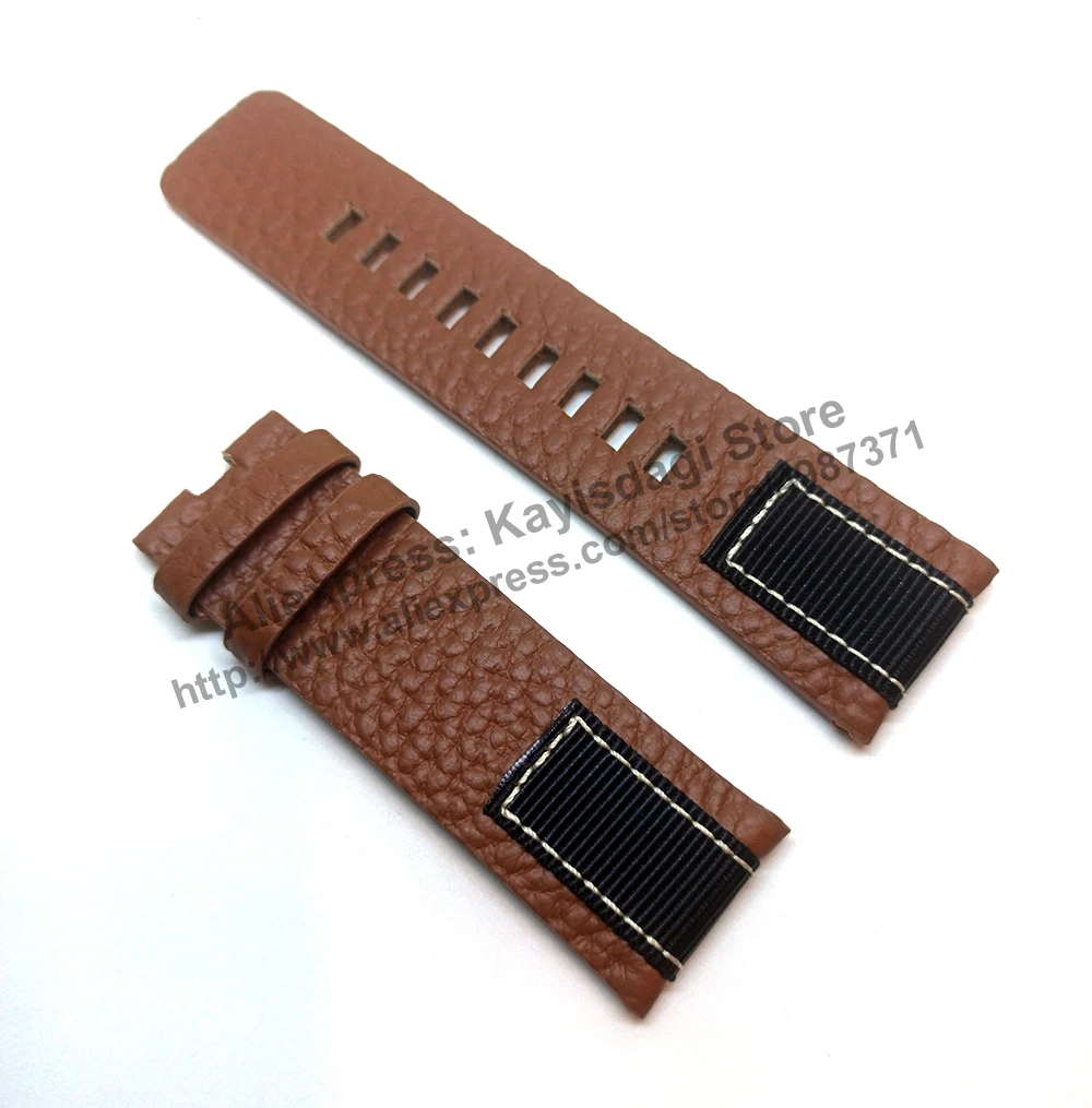 

Comp. Diesel DZ4305 Mega Chief - 26mm Brown Leather Over Textile Watch Strap Band