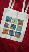 Van Gogh bolsa de compras pintura al óleo gráfico bolso de lona femenino lindo Harajuku Ulzzang Grunge Tote bolsa