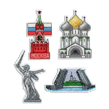 

P-308 set for embroidery magnets on plastic canvas MP studio 'Russia. Magnets '5x9, 9x6, 10x5, 10x6 cm
