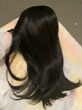 Largo SHANGKE-Peluca de cabello sintético liso con flequillo para mujer, pelo de fibra resistente al calor, Natural, negro, marrón, gris