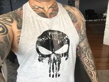 Camiseta sin mangas con estampado de calavera para hombre, Camiseta de tirantes de ropa de gorila para gimnasio y culturismo, envío gratis, 2019