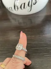 Anillo de compromiso de Plata de Ley 925 de lujo con doble capa de zirconio de cóctel de compromiso de boda diseñado para mujeres juego de anillos de plata 925