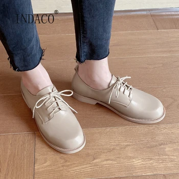 

2020 Flat Shoes Women Leather Brogue Shoes Women Buckle Dress Shoes 2.5cm