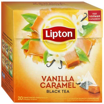 

Tea Lipton "Vanilla Caramel", black with additives, 20 Pyramids
