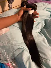 Links-mechones brasileños de cabello humano 100%, mechones con cierre y encaje Frontal, Remy, rectos, 30 y 40 pulgadas, 3 o 4 mechones