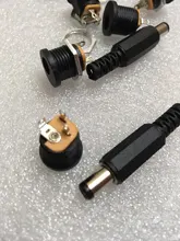 Female Jack Connector Plugs Screw-Nut Panel-Mount Power-Socket Plastic DC022 10PCS 5pairs