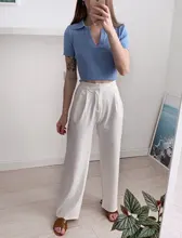 Polo Shirts Tees Short-Sleeve Mujer Camisetas Cropped Slim-Fit ITOOLIN Female Sexy Summer Vintage