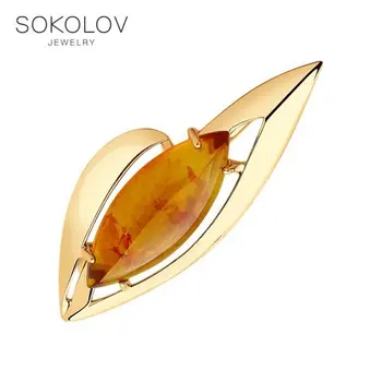 

Brooch SOKOLOV from silver with Amber natural fashion jewelry 925 women's/men's, male/female, women's male