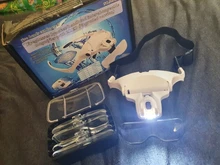 Headband Magnifier Glass-Lamp Led-Light 5-Lens loupe Adjustable for Read-Look