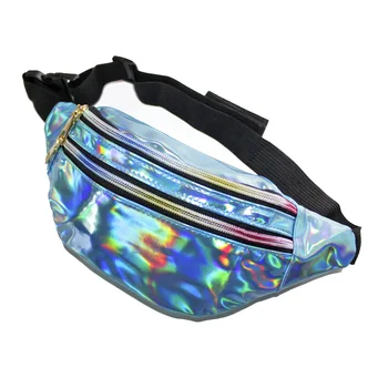 

Reflective women waist bag with laser coating, holographic waist bag for girls, banana bag, 5 colors
