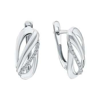 

Silver earrings with cubic zirconia sunlight sample 925