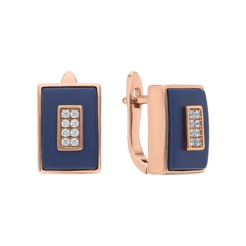 

Silver earrings with ceramics and cubic zirconia sunlight sample 925