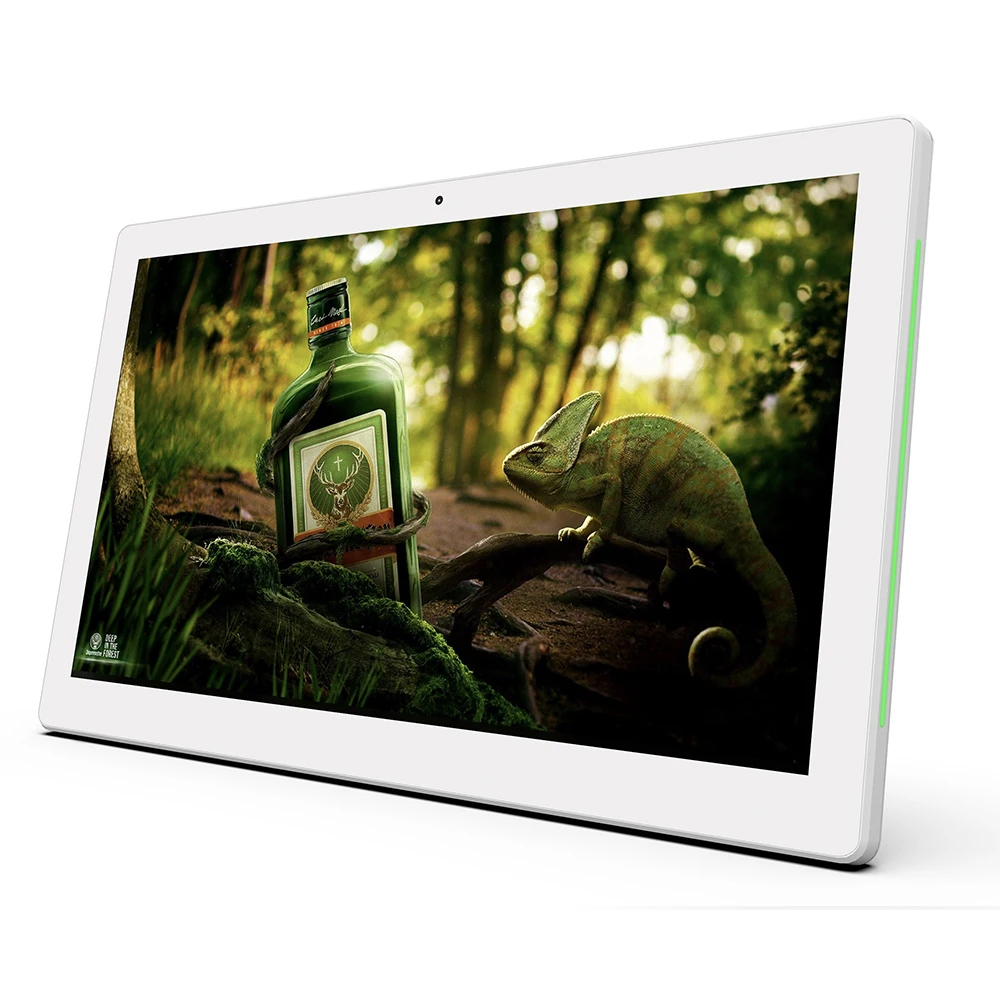 13.3 inch PoE Android tablet flush wall mount 1920*1080 with multi-colours LED indicators 75*75mm VESA customised bracket industrial touchscreen monitor