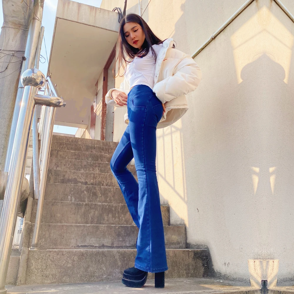 Shascullfites Melody High Waist Skinny Flare Pants Women Butt Lift