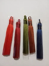 Mibrow-Lote de 5 unidades de cuerdas de seda de algodón, Multicolor, 8cm de longitud, para pendientes, colgante, borla de satén, fabricación de joyas