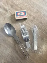3 uds 1 set portátil al aire libre Camping viajes Picnic plegable de acero inoxidable cubiertos cuchara tenedor cuchillo vajilla envío gratis
