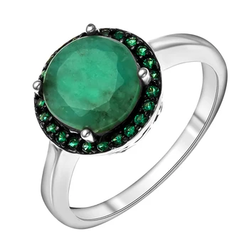 

Ring of silver with emerald Nat. (o)