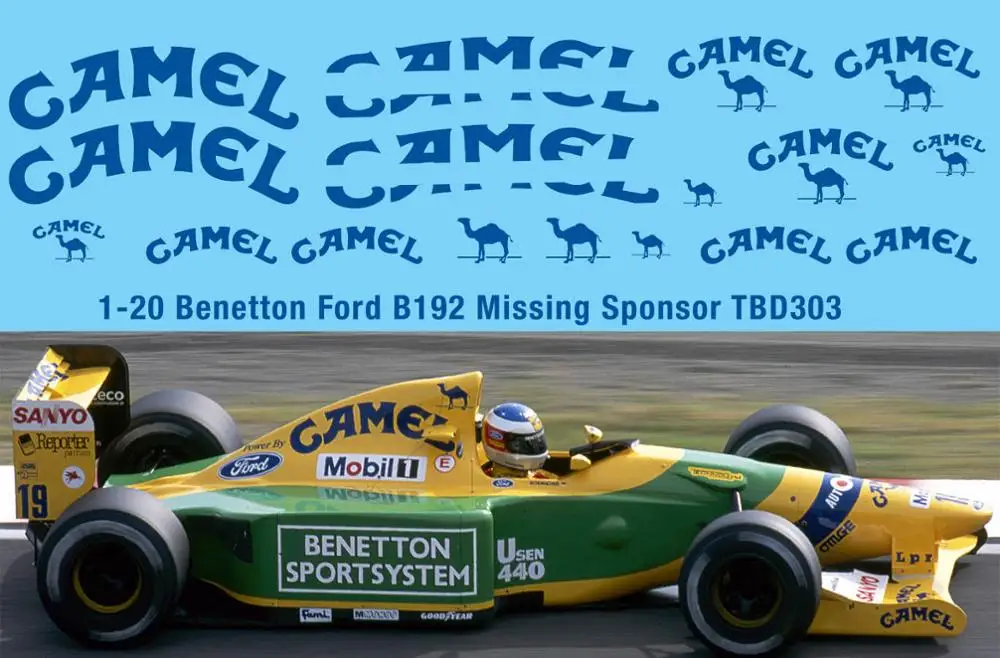 1/20 B192 Benetton Ford F1 1992 Decal Missing Sponsor Decals Tbd303 - Hobby  Building Tools - AliExpress