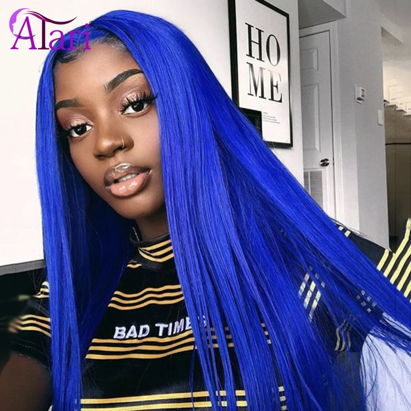 Blue Pink Wig Straight Lace Front Wigs Honey Colored Human Hair Wigs Indian  Virgin Hair Wig Transparent Lace Frontal Wig - Lace Wigs - AliExpress