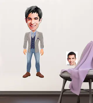 

Personalized Men 'S Caricature Of Wall Sticker (50x70cm) 11 Special Design Wall Crafts Fun Big Head Picture Gift